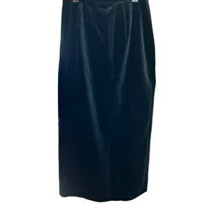 Vintage Laura Ashley Black Velvet Full Length Maxi Skirt Size 8 1980s Classic